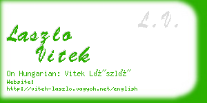 laszlo vitek business card